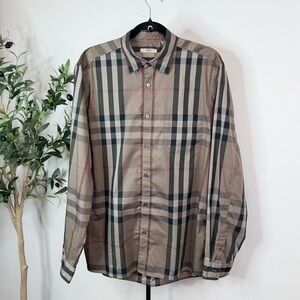 Burberry Beige and Black Checkered Shirt